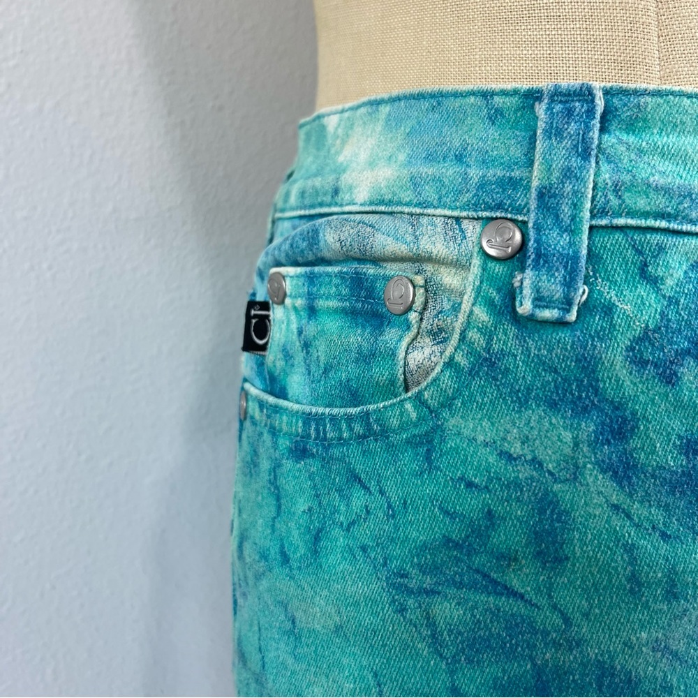 Roberto Cavalli 2000’s Y2K Euro Trash Tie Dye Floral Trippy Stretch Vintage Je… - Picture 3 of 9